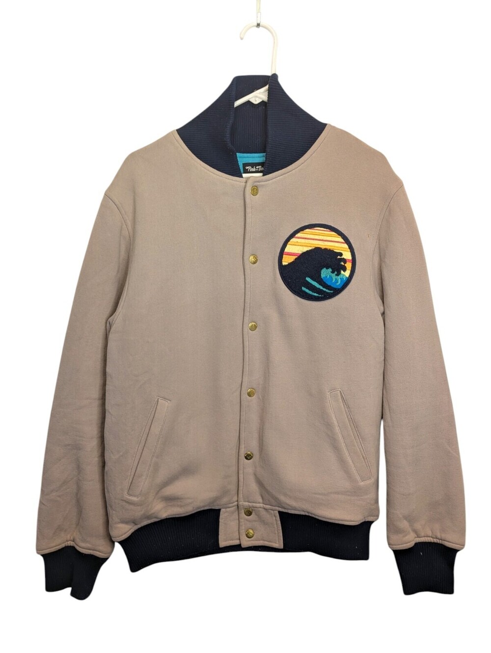 Pink Dolphin Varsity Jacket Mens XL Panther Chenille Streetwear Snap Bomber